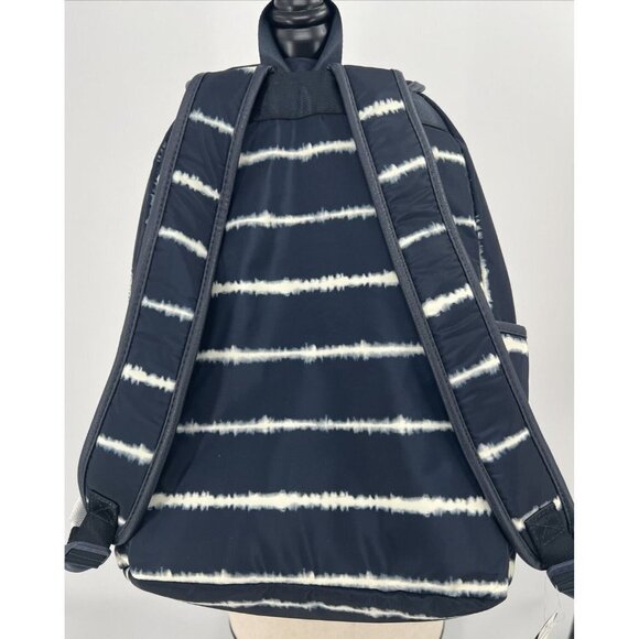 No Boundaries Nylon Flap Backpack Clear Vinyl Pocket Navy Tie Dye NWT 16" deep - Picture 7 of 8